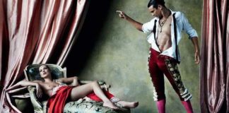 José María Manzanares y la modelo Kate Moss posan semidesnudos para la revista Vogue.