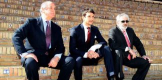 Manzanares ha respaldado hoy en la presentación de los carteles a los empresarios Eduardo Canorea y Ramón Valencia. (FOTO: Toromedia)