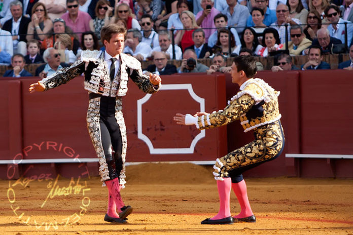 Manzanares, el primero en llegar a auxiliar a El Juli tras ser corneado. (FOTO: lopezmatito.com)