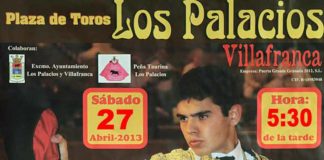 Cartel anunciador de la novillada de mañana sábado en Los Palacios.