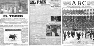 Portadas de diarios de la época. En la portada de 'ABC' se observa cómo el público irrumpe en el ruedo durante la lidia en la escandalosa corrida de Juan Belmonte.