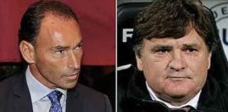 Pepín Liria y José Antonio Camacho, juntos el 25 de febrero en Sevilla.
