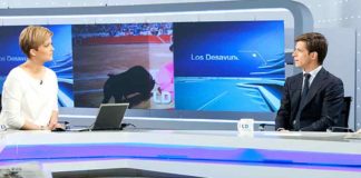 El JUli, en el estudio de los informativos de TVE esta mañana.