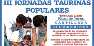 Cartel del acto de promoción de la Fiesta mañana sábado en Cantillana.