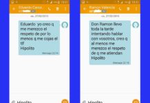 Los dos últimos mensajes enviados el pasado viernes por Hipólito (apoderado de Miguel Ángel Delgado) a los móviles de Eduardo Canorea y Ramón Valencia, también sin respuesta.