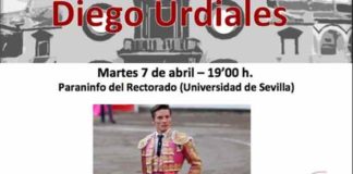 Cartel del acto de la Tertulia Taurina Universitaria de Sevilla.