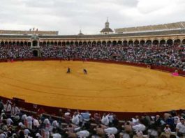 Aspecto de la Maestranza llena cada día de Feria, foto ya del pasado.