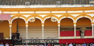 Los propios maestrantes, como la foto de su palco, han terminado por abandonar la plaza. (FOTO: Javier Martínez)