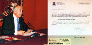 El empresario de la Maestranza, Ramón Valencia, y la Resolución del Ministerio de Economía de apertura de expediente sancionador.