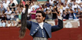 Diego Ventura, con el rabo cortado hoy en miércoles en Cuenca.