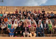 Todos los integrantes del cortometraje 'La plaza', rodado en la plaza de Osuna. (FOTO: Círculo Cultural Taurino de Osuna)
