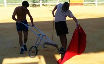 Javier Jiménez, muy recuperado de su lesión de vértebras, ya torea de salón.