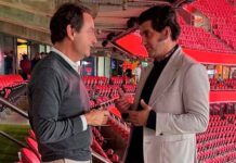 Morante, en el partido de fútbol de Champions en Lisboa