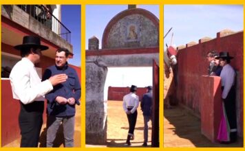 Morante, tentadero en Miura con el presidente de la Junta